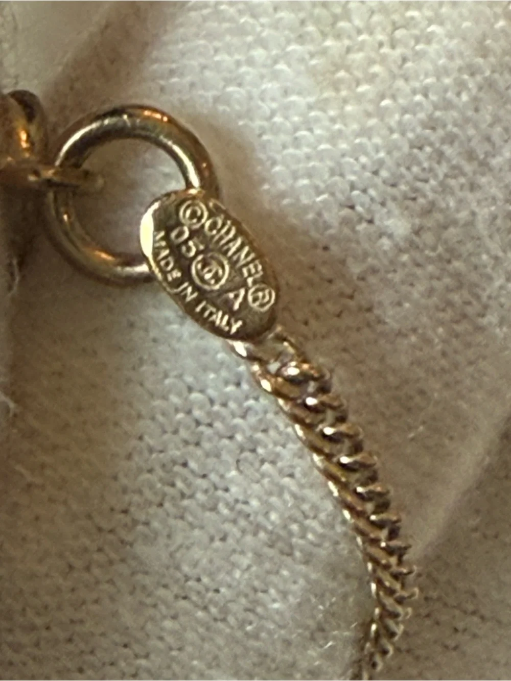 Chanel Gold Quilted Classic Flap Bag Pendant Necklace